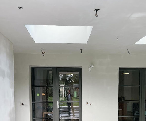 plafond et murs après plafonnage